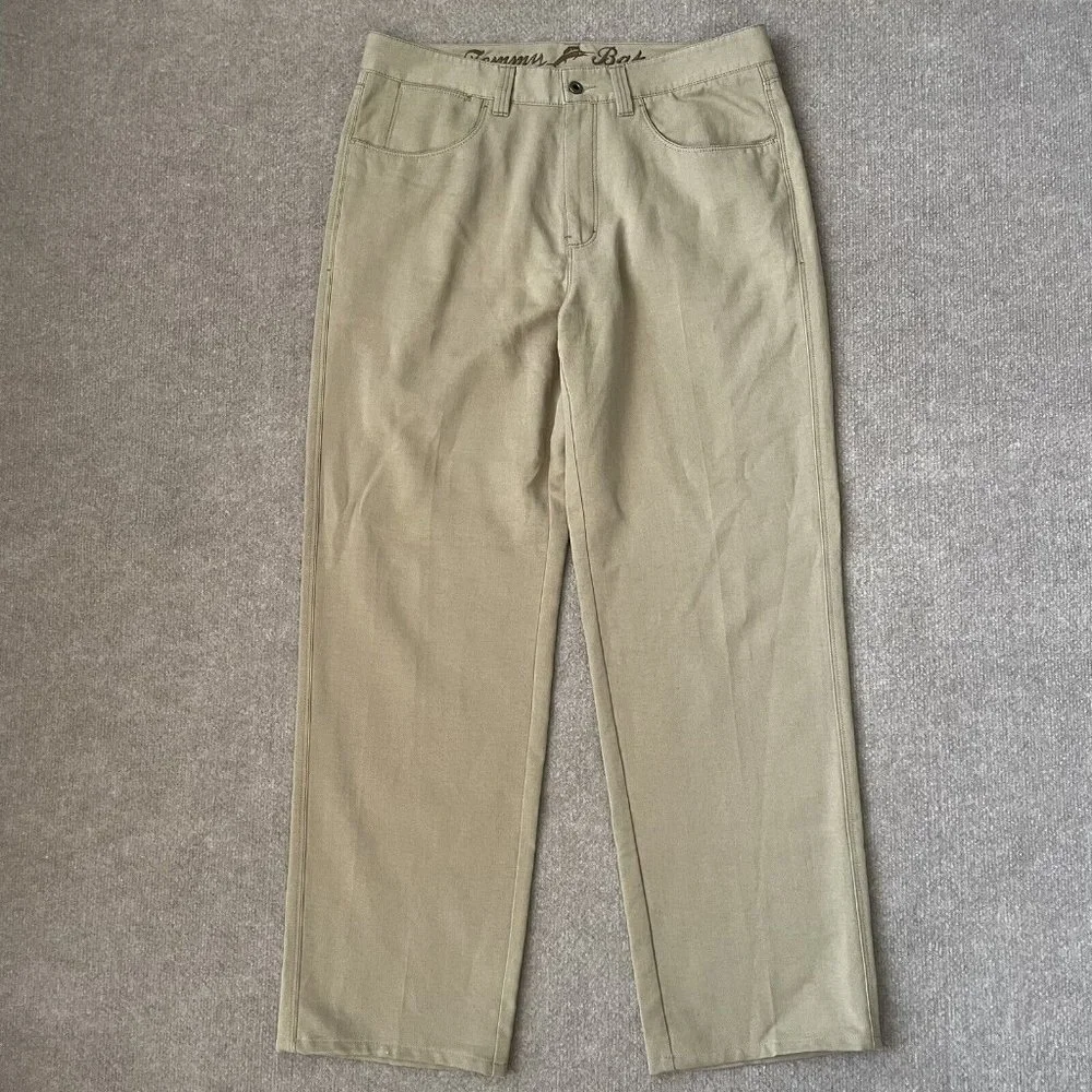 Tommy Bahama Pants Mens 34x34 Beige Khaki Lyocell Cotton Casual ACTUAL 34x31